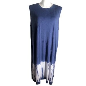 Te Verde sleeveless jersey knit tie dye maxi dress Size 3X blue/white. NWT